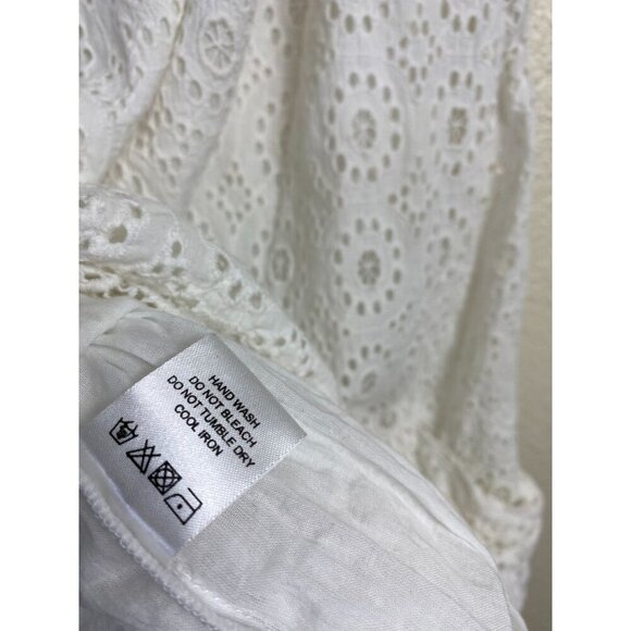 TULAROSA QUINN Off The Shoulder Lace Smocked Dress White Sz Small beach wedding - Picture 6 of 12